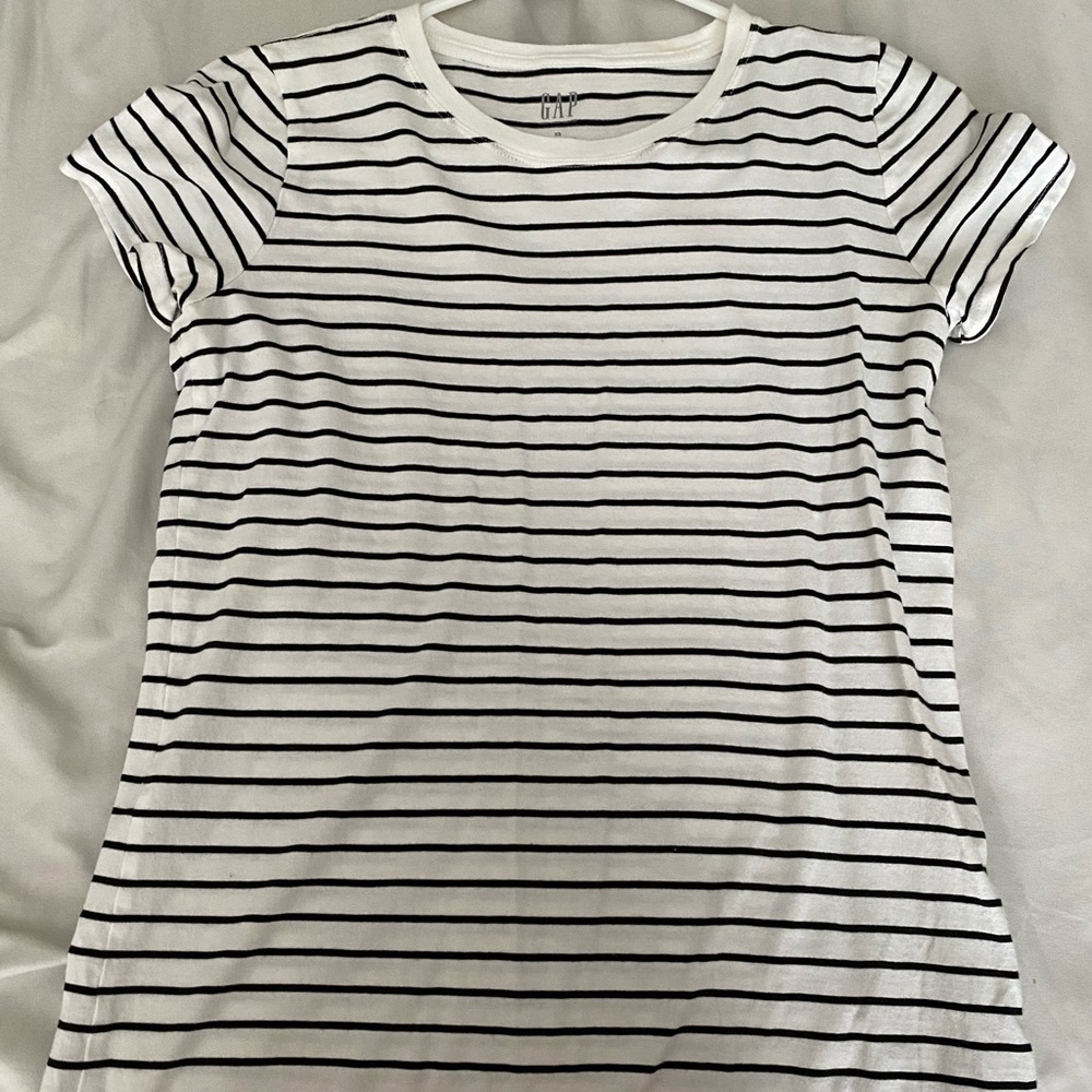 White and black striped tshirt